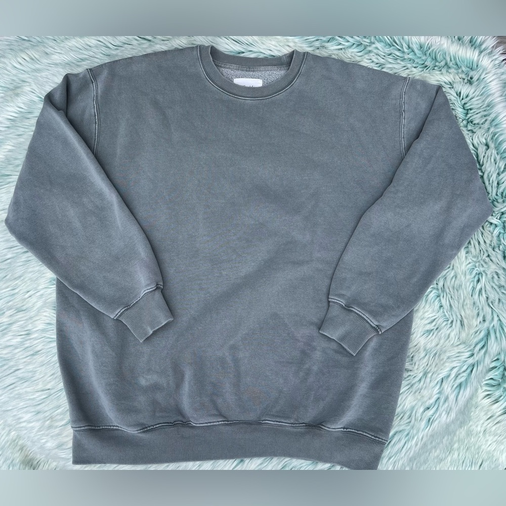 Wilfred Free, Faded Grey/Green Crewneck Sweatshirt, 1 Size